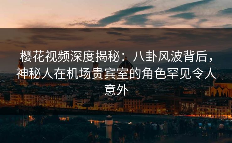 樱花视频深度揭秘：八卦风波背后，神秘人在机场贵宾室的角色罕见令人意外