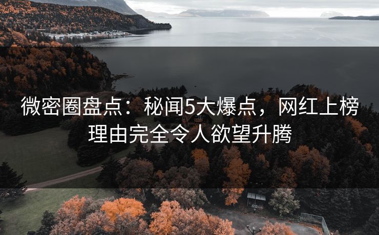微密圈盘点：秘闻5大爆点，网红上榜理由完全令人欲望升腾